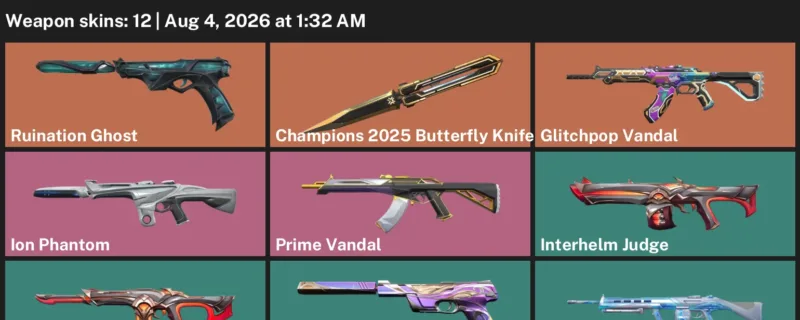 Valorant account inventory for LVL 29 · Champions 2025 Butterfly Knife & Glitchpop Vandal