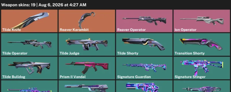 Valorant account inventory for LVL 78 · Reaver Karambit & Tilde Knife & 19 Skins Reaver Karambit