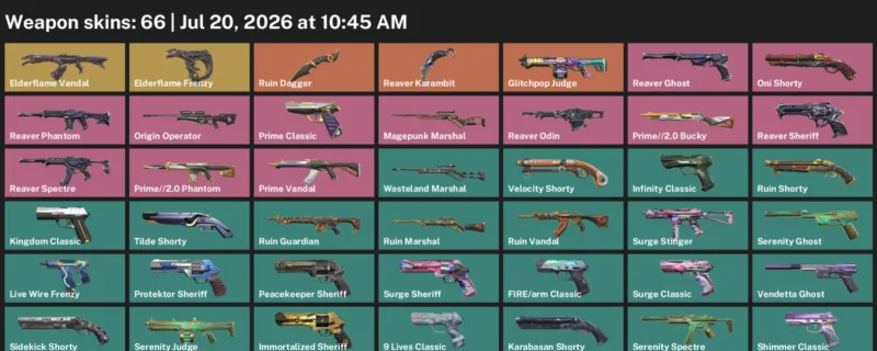 Valorant Accounts listing: LVL 350 · Reaver Karambit & Ruin Dagger · 66 Skins - Diamond 3, 66 skins