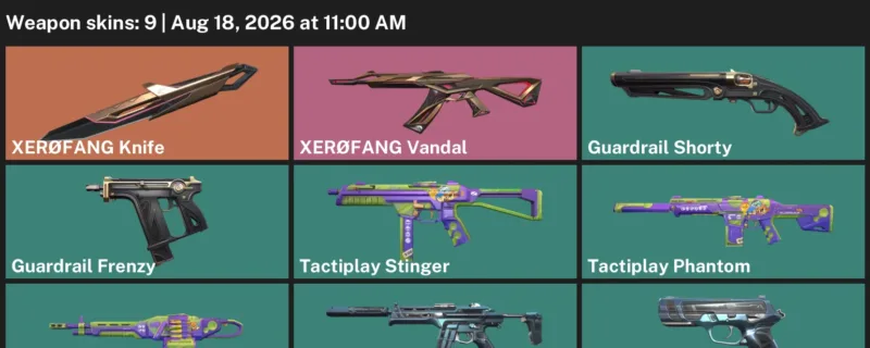 Valorant account inventory for LVL 15 · XerØFang Knife & Tactiplay Phantom