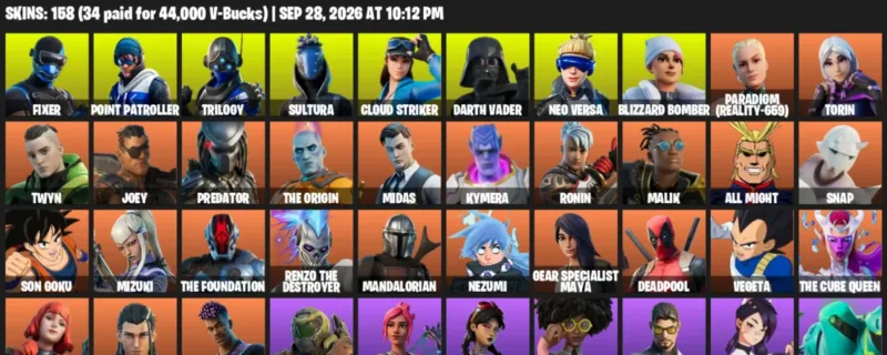 Fortnite account inventory for Fixer - Point Patroller - 120 Outfits