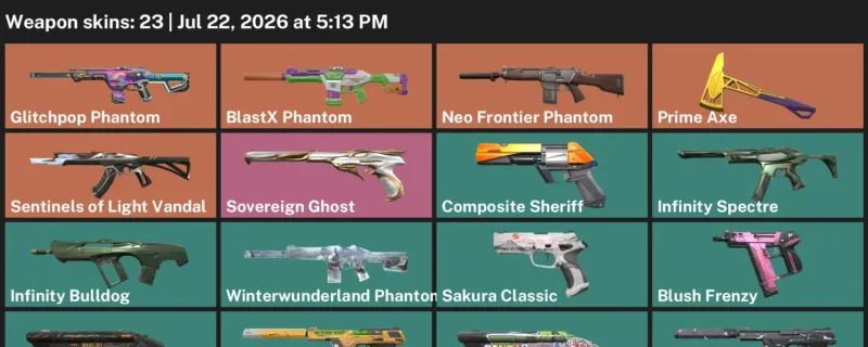 Valorant Accounts listing: LVL 26 · Aerosol Bucky & Aerosol Operator · 23 Skins - Silver 2, 23 skins