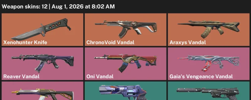 Valorant account inventory for LVL 143 · Araxys Vandal & ChronoVoid Vandal