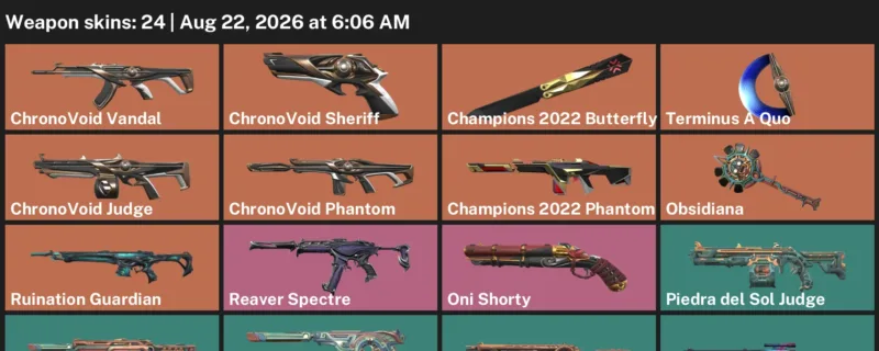 Valorant account inventory for LVL 89 · Champions 2022 Butterfly Knife & Champions 2022 Phantom