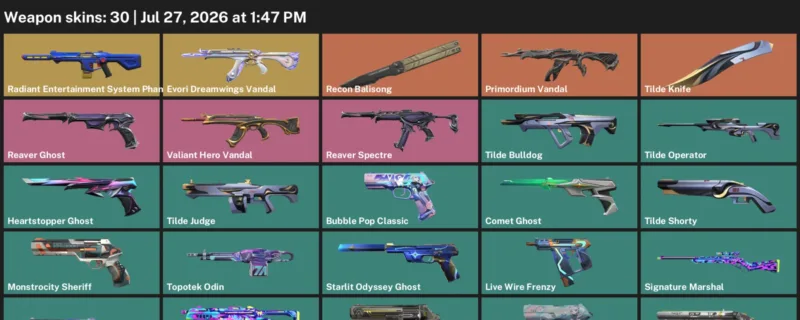 Valorant Accounts listing: LVL 228 · Tilde Knife · 30 Skins - Gold 1, 30 skins