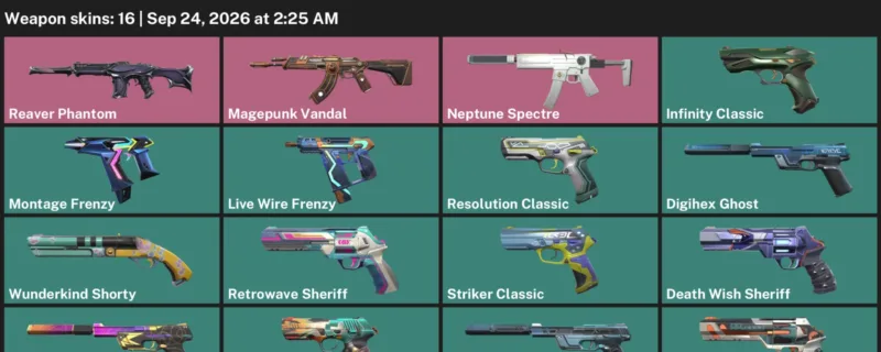 Valorant account inventory for LVL 205 · Magepunk Vandal & Monstrocity Sheriff