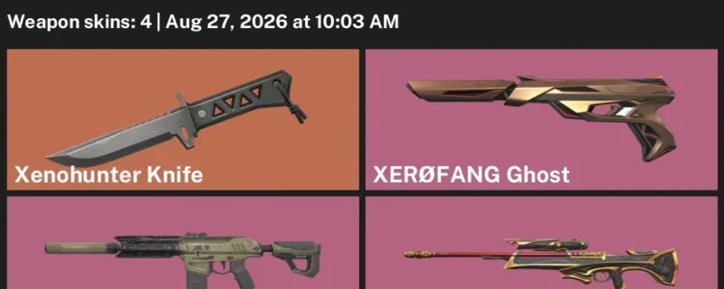 Valorant account inventory for LVL 1 · Xenohunter Knife & Recon Phantom