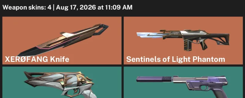 Valorant account inventory for LVL 60 · XerØFang Knife & Sentinels of Light Phantom