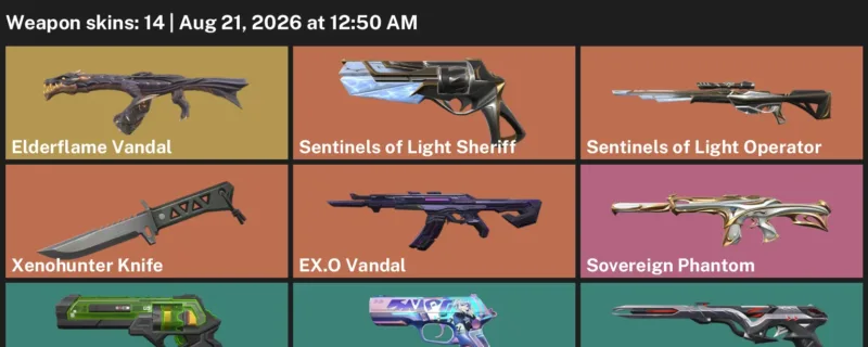 Valorant account inventory for LVL 169 · Xenohunter Knife & Elderflame Vandal