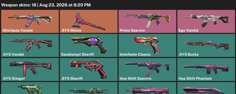 Valorant account inventory for LVL 136 · Sys Vandal & Sys Sheriff