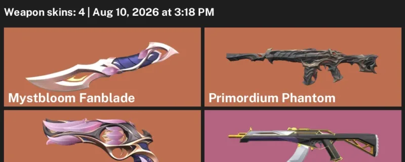 Valorant account inventory for LVL 23 · Prime Vandal & Mystbloom Fanblade & Mystbloom Sheriff