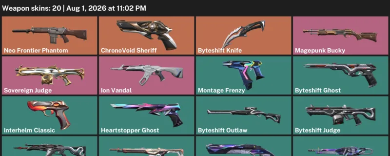 Valorant account inventory for LVL 104 · ChronoVoid Sheriff & Byteshift Knife