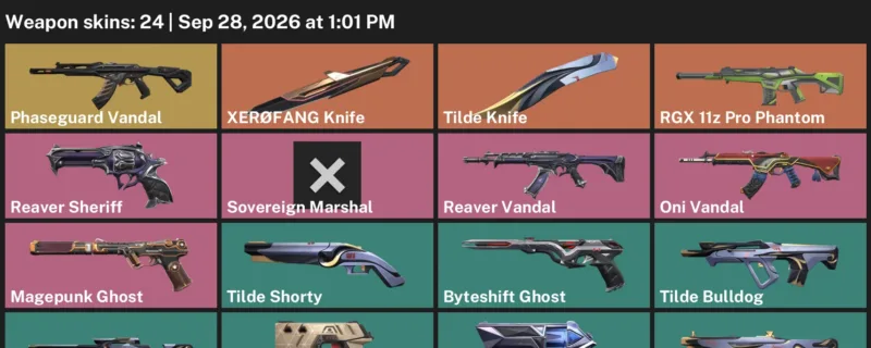 Valorant account inventory for LVL 173 · Reaver Sheriff & Oni Vandal