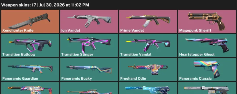 Valorant Accounts listing: LVL 80 · Xenohunter Knife · 17 Skins - Bronze 2, 17 skins