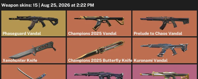 Valorant account inventory for LVL 186 · Champions 2025 Vandal
