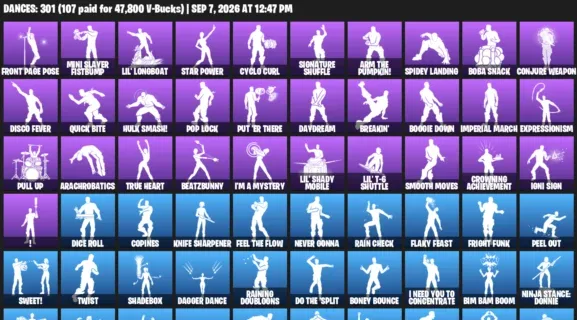 Fortnite account inventory for LVL 3717 - Darth Vader - Blizzard Bomber - 514 Outfits
