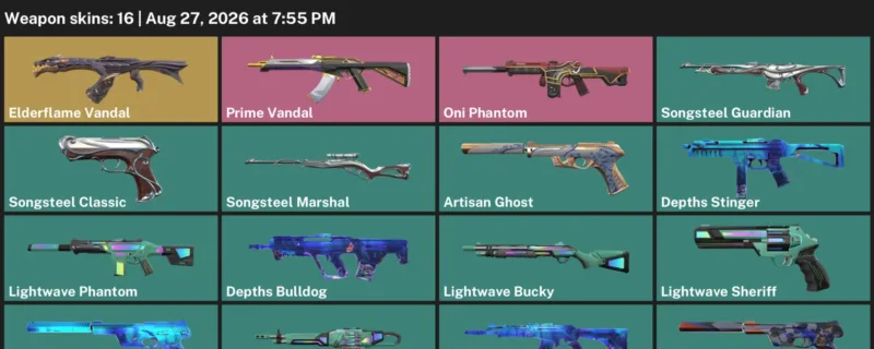 Valorant account inventory for LVL 68 · Elderflame Vandal & Depths Vandal