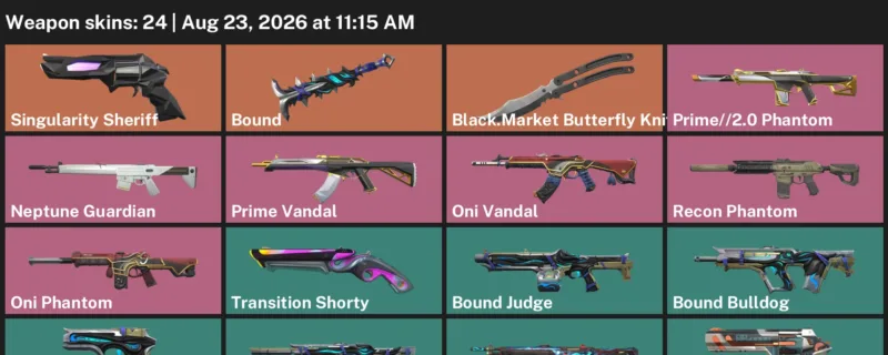 Valorant account inventory for LVL 132 · Black.Market Butterfly Knife & Bound Phantom