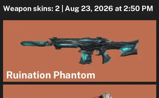 Valorant account inventory for LVL 13 · Oni Claw & Ruination Phantom & 2 Skins Oni Claw