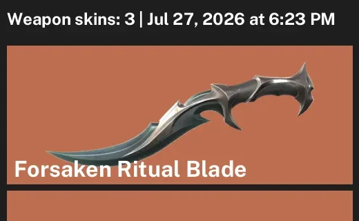 Valorant Accounts listing: LVL 45 · Forsaken Ritual Blade · 3 Skins - Unranked, 3 skins
