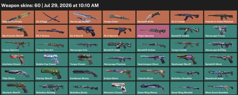 Valorant Accounts listing: LVL 185 · Byteshift Knife · 60 Skins - Bronze 2, 60 skins