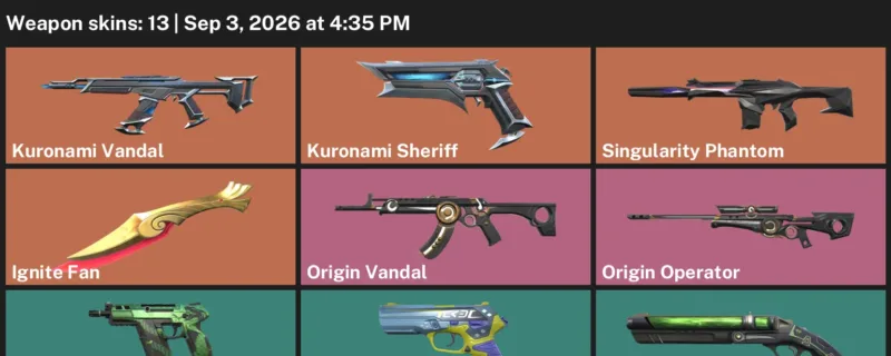Valorant account inventory for LVL 142 · Ignite Fan & Kuronami Vandal