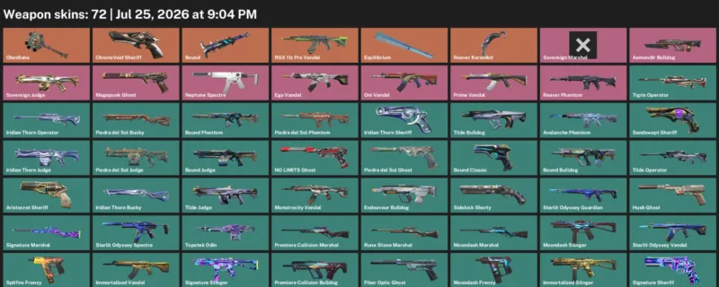 Valorant Accounts listing: LVL 188 · Reaver Karambit · 72 Skins - Bronze 3, 72 skins