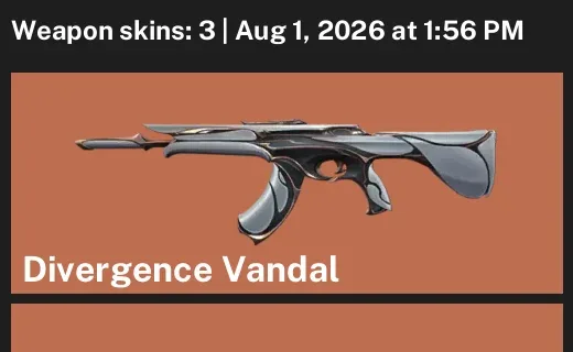 Valorant account inventory for LVL 12 · Divergence Vandal & Nocturnum Phantom