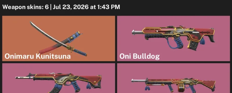 Valorant Accounts listing: LVL 80 · Oni Ares & Oni Bulldog · 6 Skins - Bronze 1, 6 skins