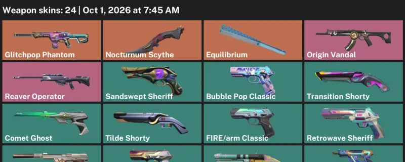 Valorant account inventory for LVL 217 · Nocturnum Scythe & Comet Ghost