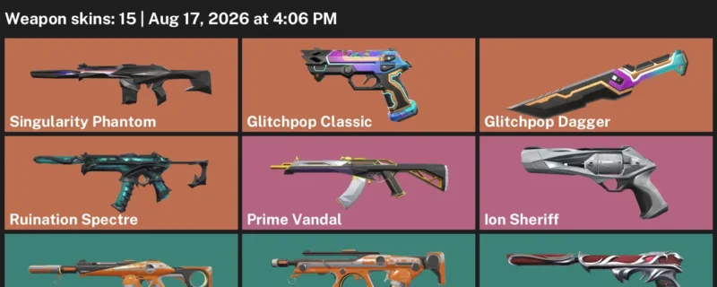 Valorant account inventory for LVL 21 · Glitchpop Dagger & Ion Sheriff