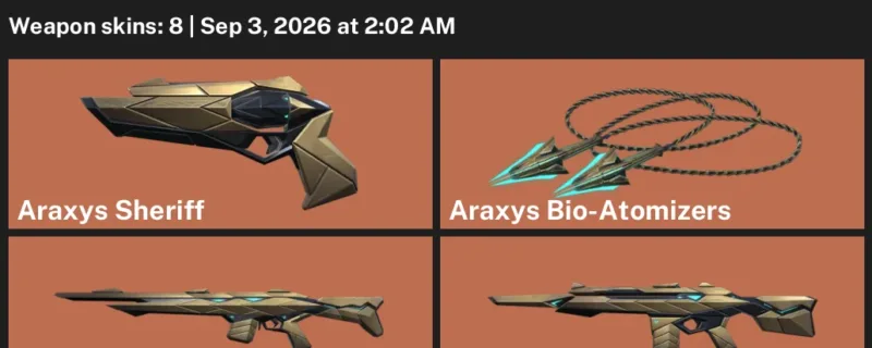 Valorant account inventory for LVL 90 · Araxys Phantom & Araxys Sheriff