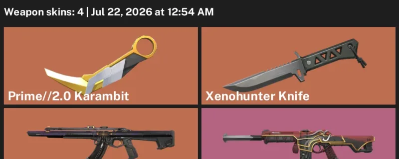 Valorant Accounts listing: LVL 1 · Prime//2.0 Karambit & Xenohunter Knife · 4 Skins - Unranked, 4 skins