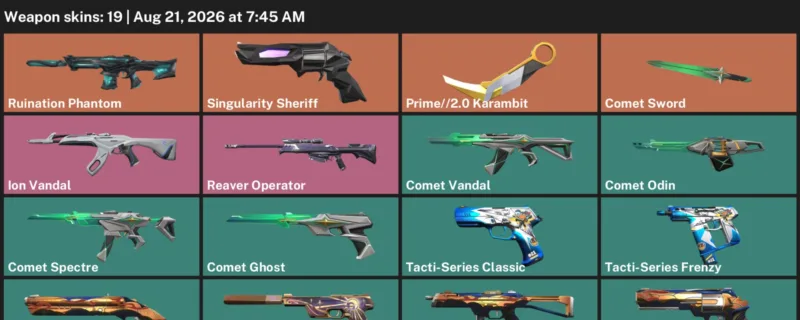 Valorant account inventory for LVL 132 · 2.0 Karambit & Comet Sword & Prime