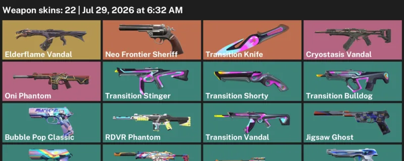 Valorant Accounts listing: LVL 183 · Transition Knife · 22 Skins - Platinum 3, 22 skins