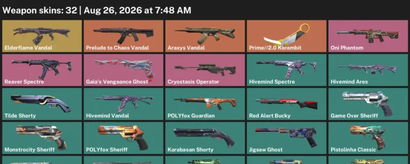 Valorant account inventory for LVL 269 · 2.0 Karambit & Araxys Vandal