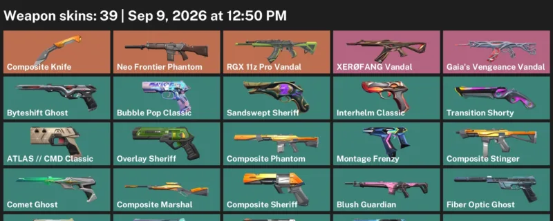 Valorant account inventory for LVL 290 · Composite Knife & Blush Operator