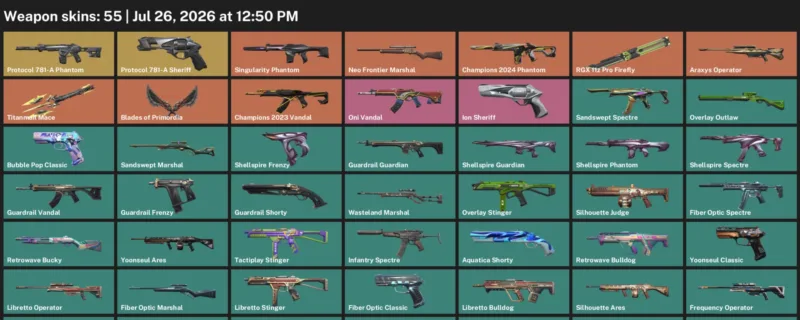Valorant Accounts listing: LVL 103 · Aquatica Ares & Aquatica Outlaw · 55 Skins - Gold 1, 55 skins
