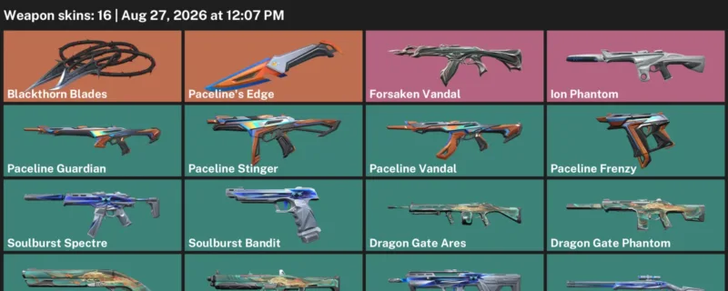 Valorant account inventory for LVL 39 · Ion Phantom & Forsaken Vandal
