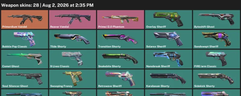 Valorant account inventory for LVL 338 · Death Wish Sheriff & Comet Ghost
