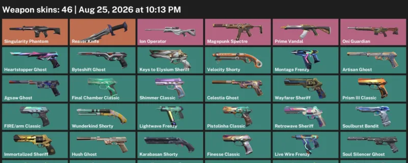 Valorant account inventory for LVL 493 · Reaver Knife & Death Wish Sheriff