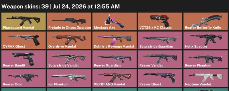 Valorant Accounts listing: LVL 36 · Reaver Butterfly Knife · 39 Skins - Platinum 2, 39 skins