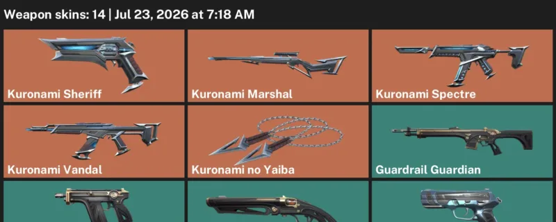 Valorant Accounts listing: LVL 25 · Kuronami no Yaiba · 14 Skins - Silver 1, 14 skins