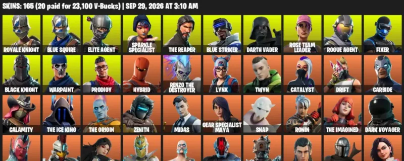 Fortnite account inventory for Royale Knight - Blue Squire - 120 Outfits
