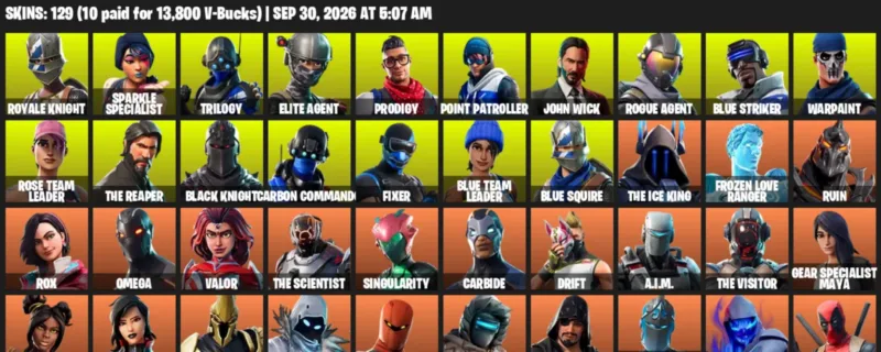 Fortnite account inventory for Royale Knight - Sparkle Specialist - 120 Outfits
