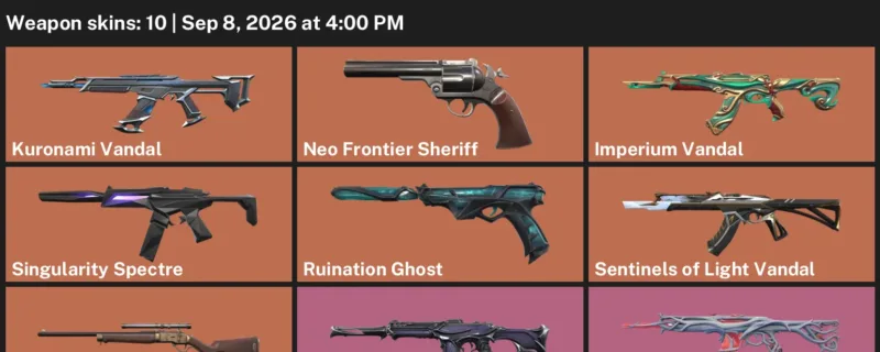 Valorant account inventory for LVL 48 · Kuronami Vandal & Reaver Phantom