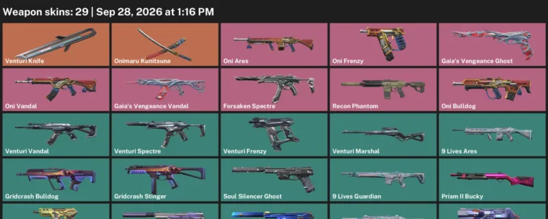 Valorant account inventory for LVL 92 · Venturi Knife & 9 Lives Phantom