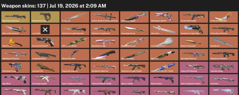 Valorant Accounts listing: LVL 63 · Blade of Aemondir & Broken Blade of the Ruined King · 137 Skins - Unranked, 137 skins