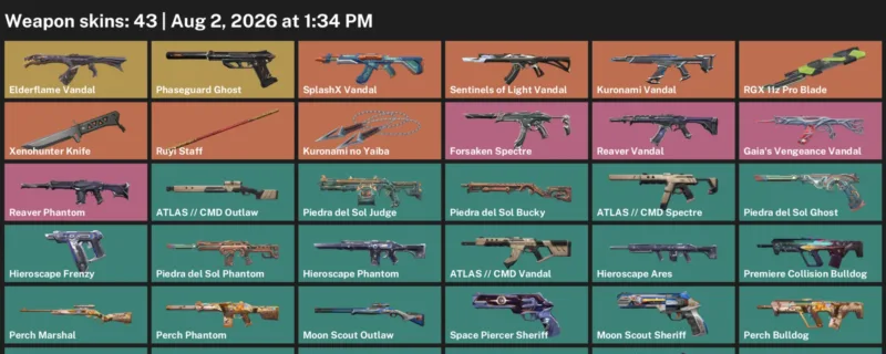 Valorant account inventory for LVL 69 · Kuronami no Yaiba & RGX 11z Pro Blade & Xenohunter Knife