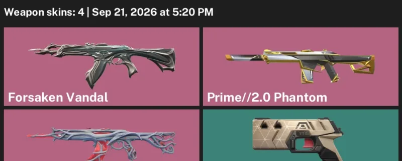 Valorant account inventory for LVL 78 · Forsaken Vandal & 2.0 Phantom